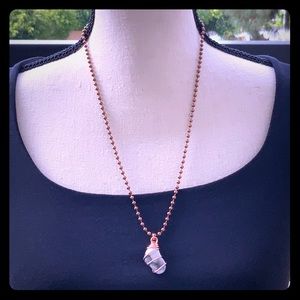 Howlite Crystal Pendant Copper Wrap Charm Necklace